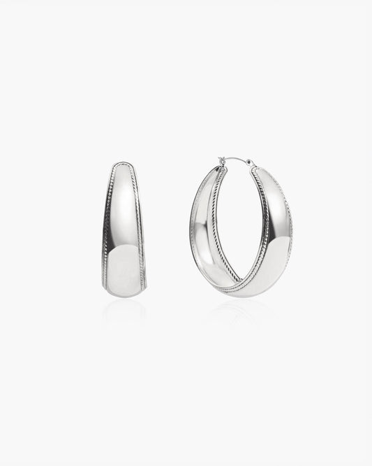 Orin Large Hoop Earrings in Silver