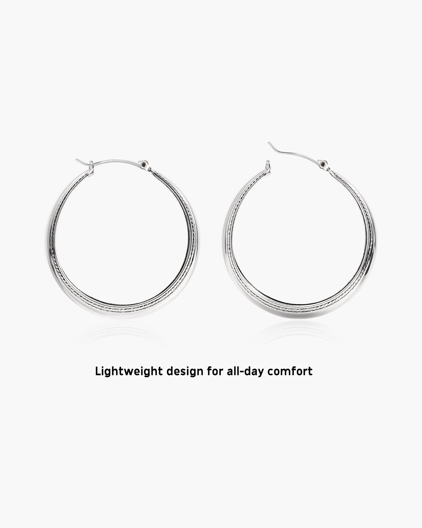Orin Large Hoop Earrings in Silver