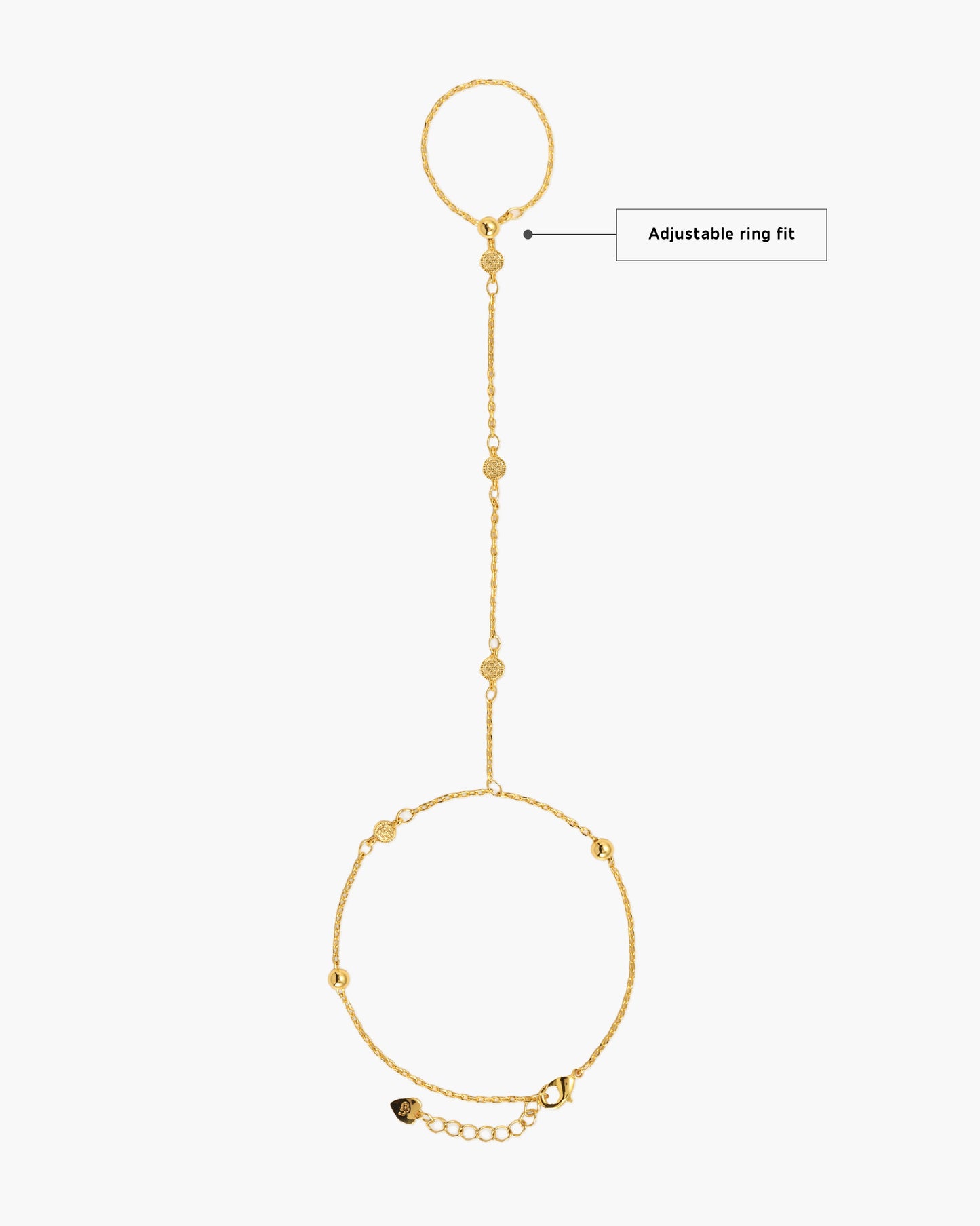 Golden Hojas Coin Hand Chain Bracelet